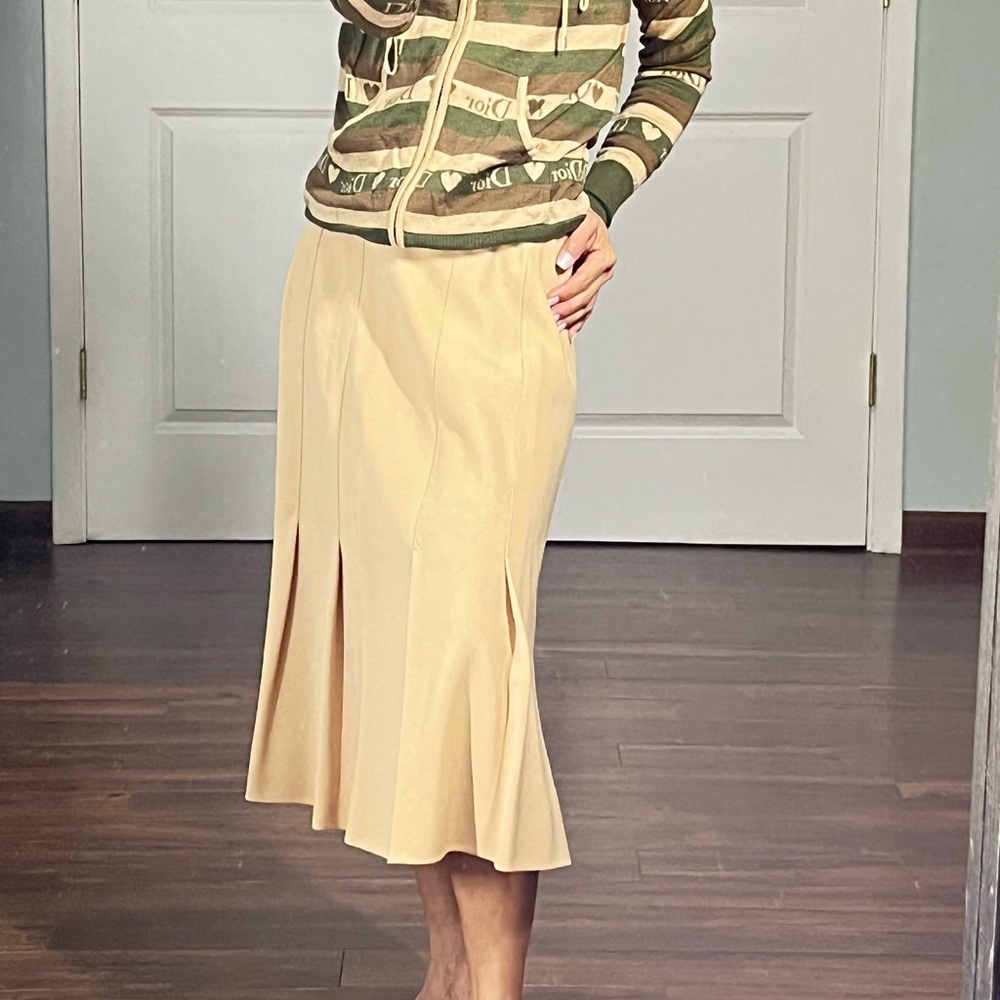 Courreges Vintage Wool pleated midi skirt size 0 - Picture 2 of 15